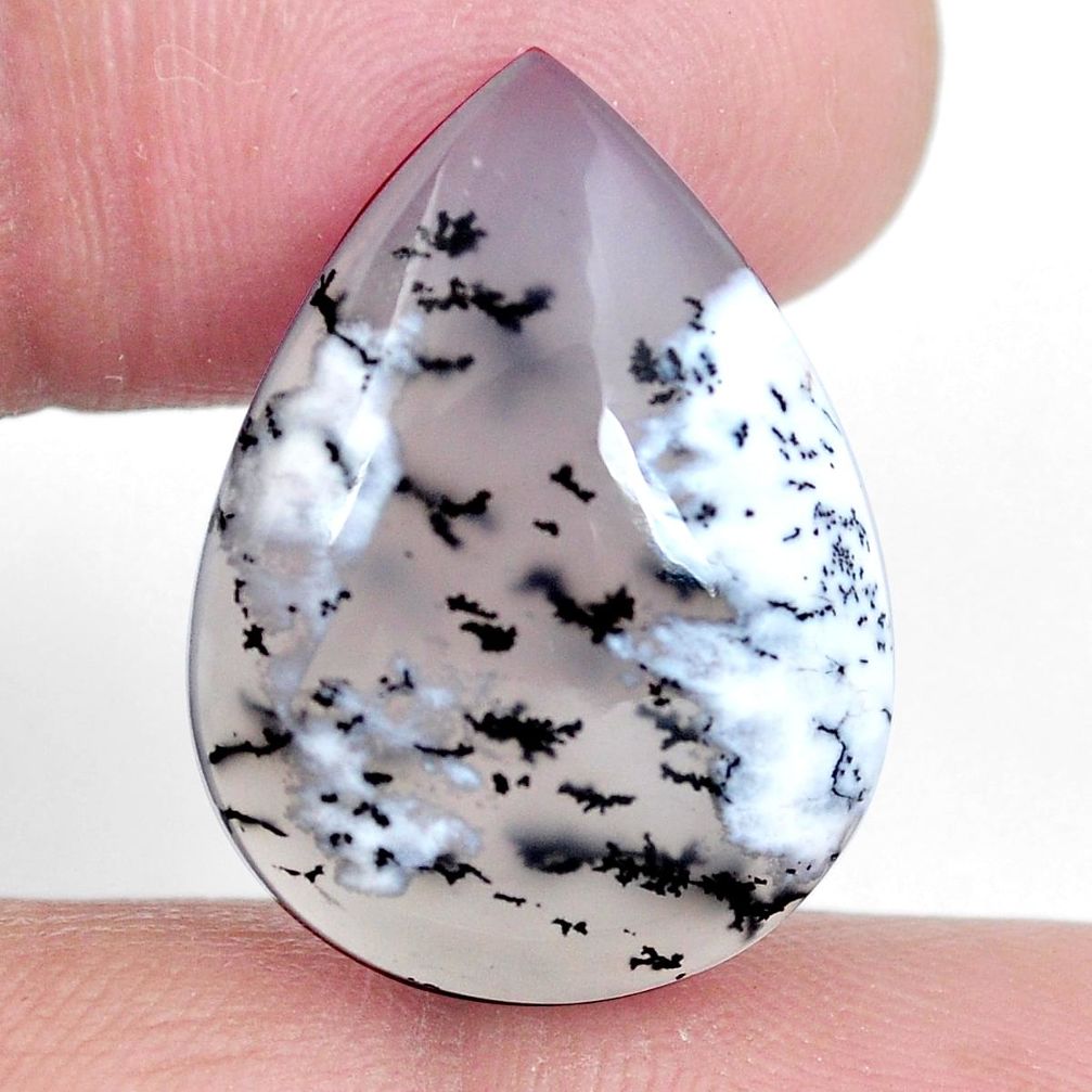 Natural 16.20cts dendrite opal (merlinite) 24x17.5 mm pear loose gemstone s4298