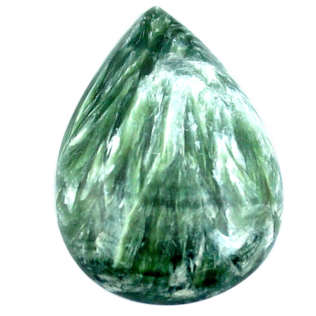 Natural 18.85cts seraphinite (russian) green 28x19 mm pear loose gemstone s4329