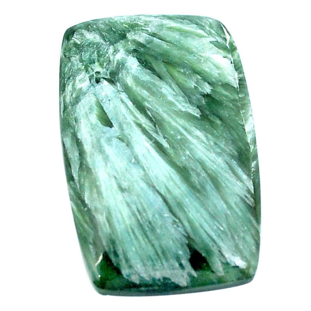 Natural 23.90ct seraphinite russian green 27.5x17mm octagan loose gemstone s4335