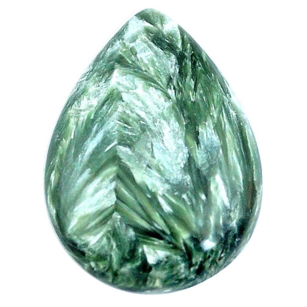 Natural 18.95cts seraphinite (russian) green 27x18 mm pear loose gemstone s4339