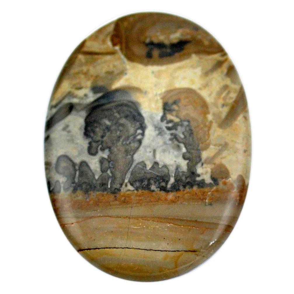 39.20cts cotham landscape marble brown 42x29 mm oval loose gemstone s4441