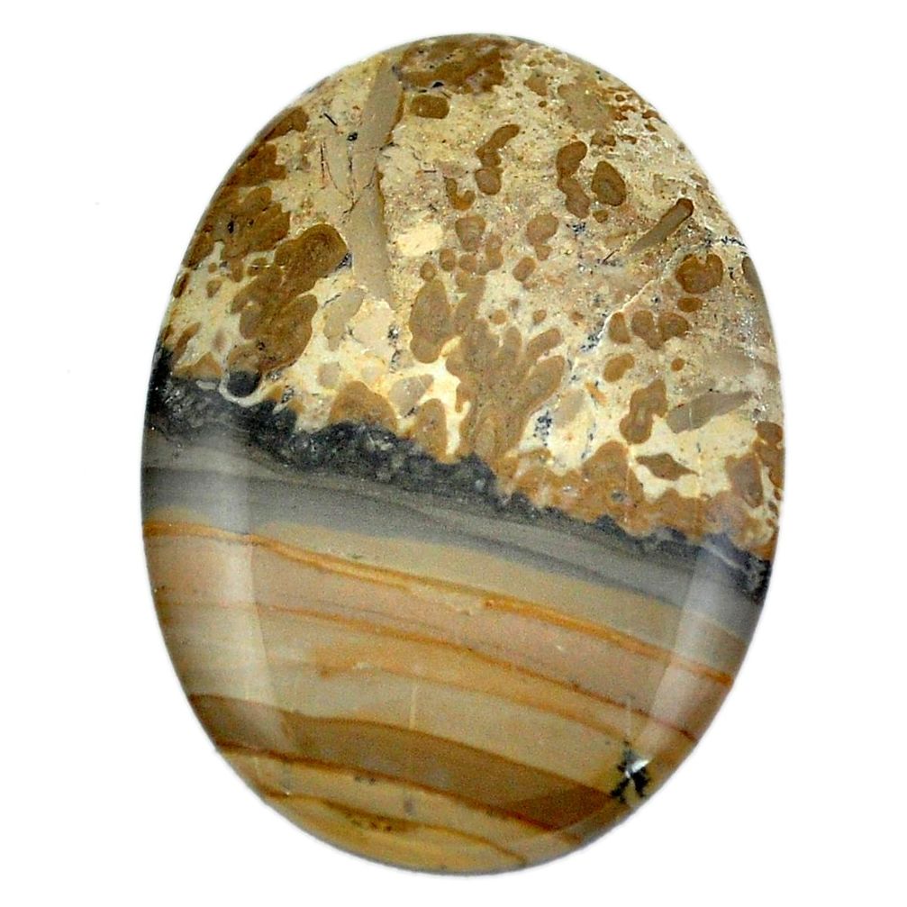 44.60cts cotham landscape marble brown 42x30 mm oval loose gemstone s4455