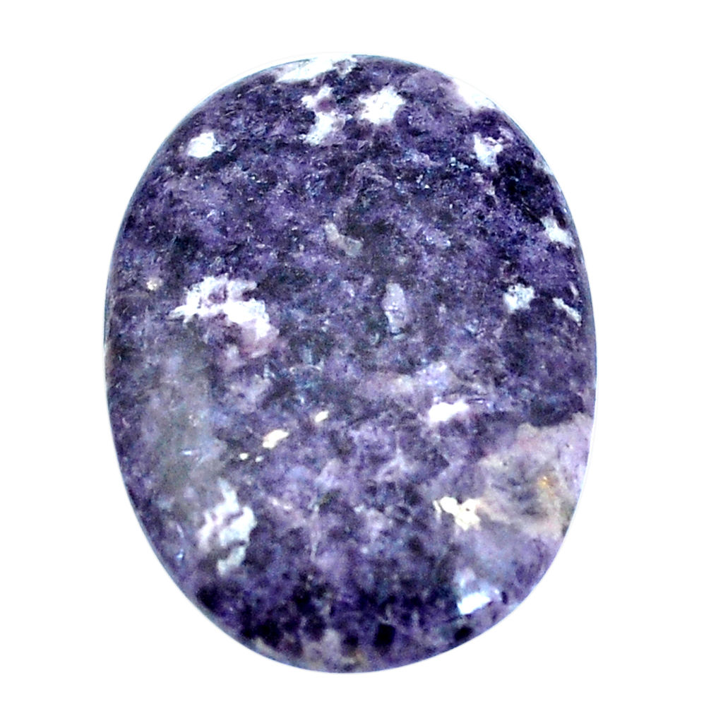 Natural 31.30cts lepidolite purple cabochon 35x24 mm oval loose gemstone s4483