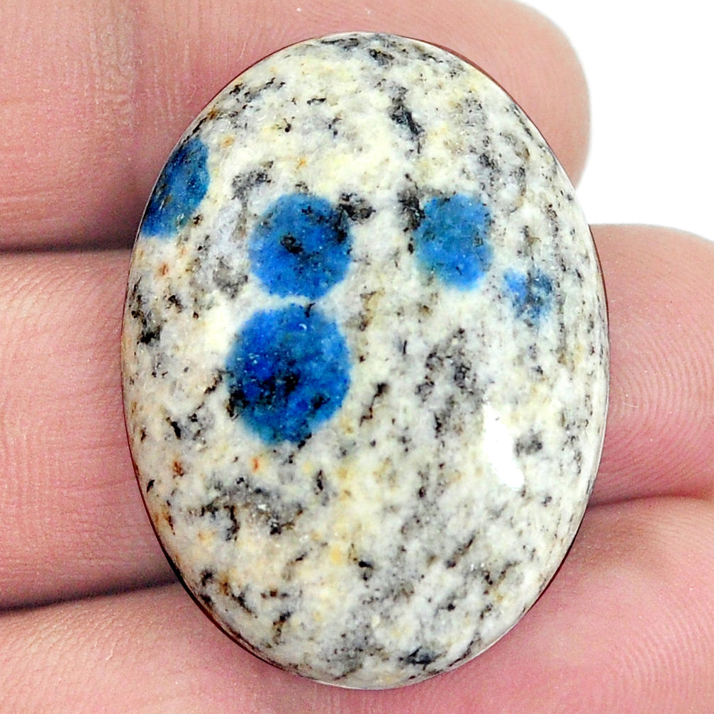 Natural 39.35cts k2 blue (azurite in quartz) 34x25 mm oval loose gemstone s4529