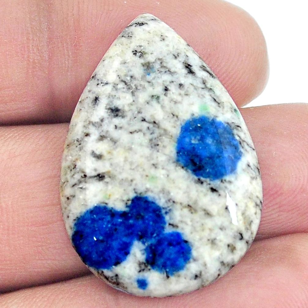 Natural 25.15cts k2 blue (azurite in quartz) 31x22 mm pear loose gemstone s4530