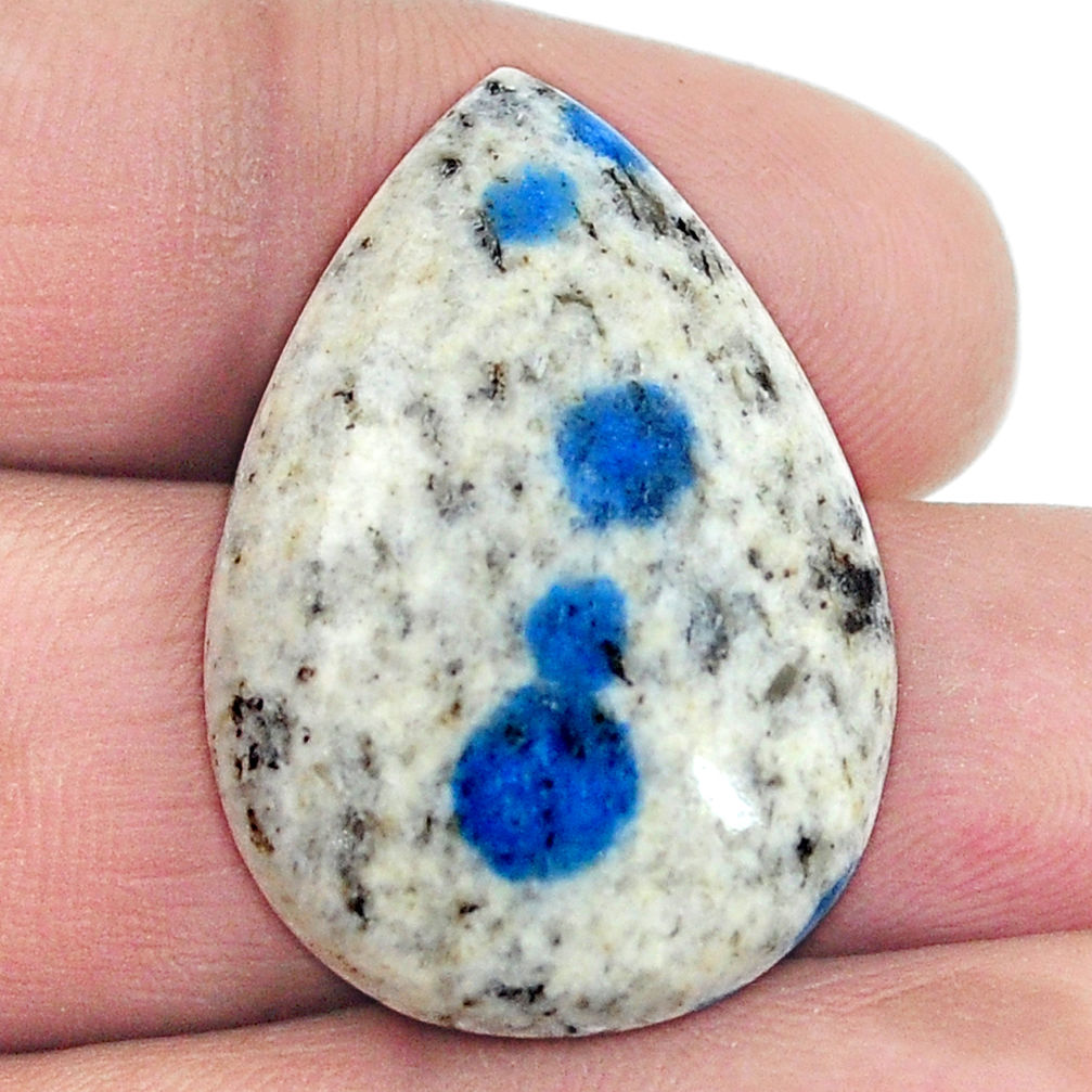 Natural 25.15cts k2 blue (azurite in quartz) 30x21 mm pear loose gemstone s4536