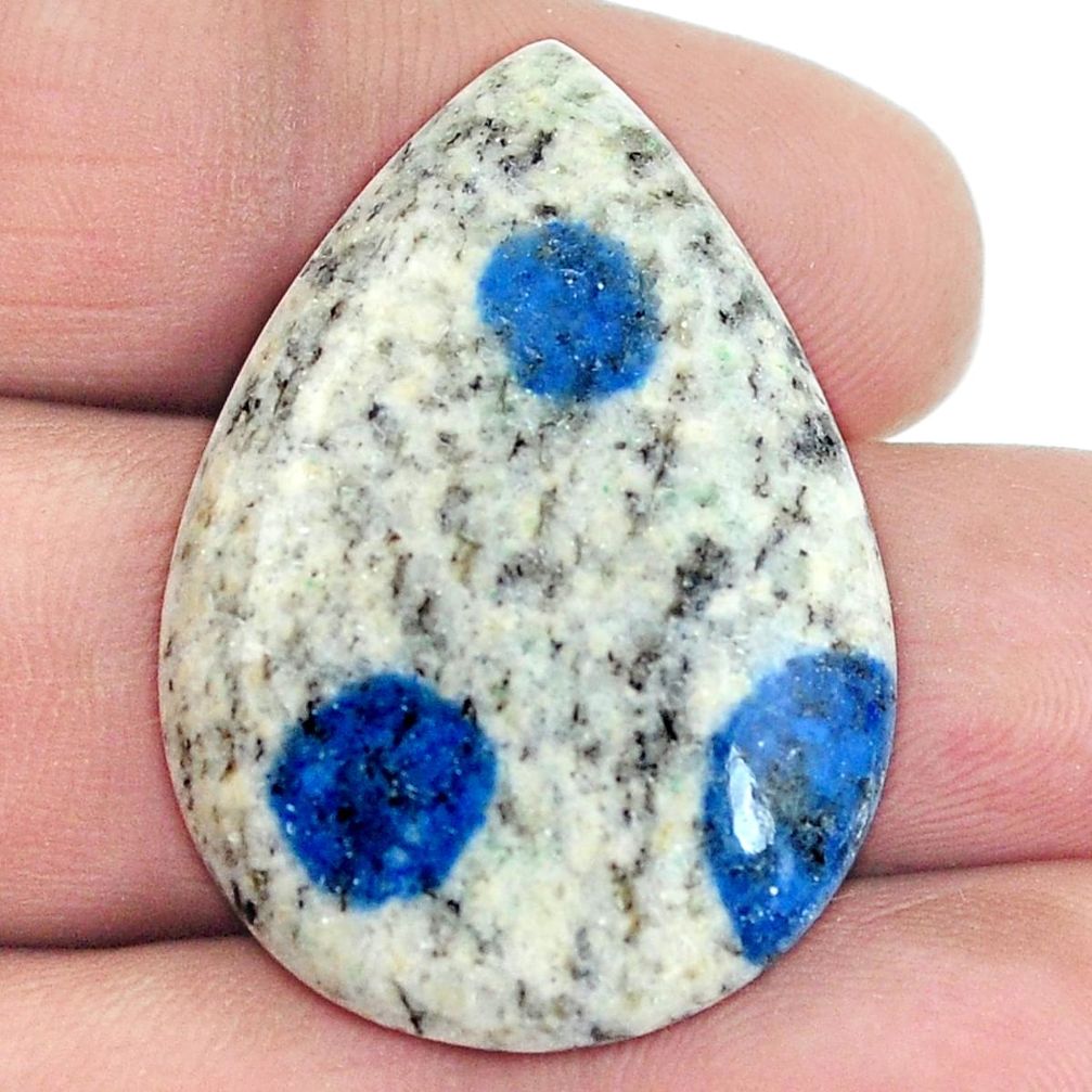 Natural 28.15cts k2 blue (azurite in quartz) 34x24 mm pear loose gemstone s4537