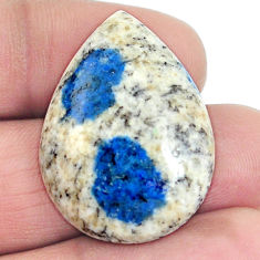 Natural 31.15cts k2 blue (azurite in quartz) 31x22mm pear loose gemstone s4538