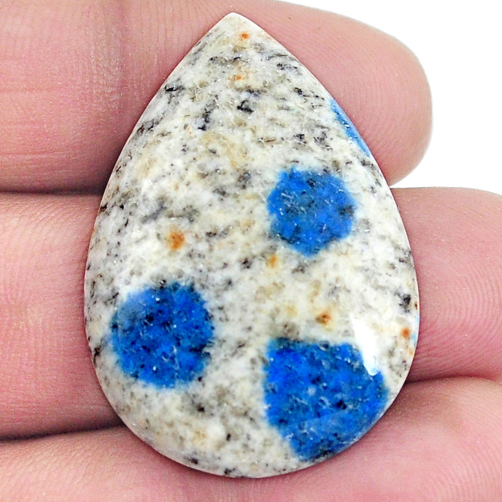Natural 30.10cts k2 blue (azurite in quartz) 35x25 mm pear loose gemstone s4539