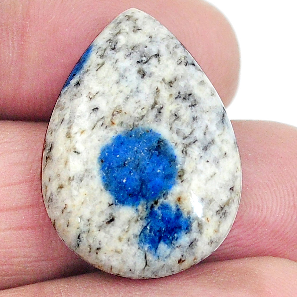 Natural 19.20cts k2 blue (azurite in quartz) 26x18 mm pear loose gemstone s4540
