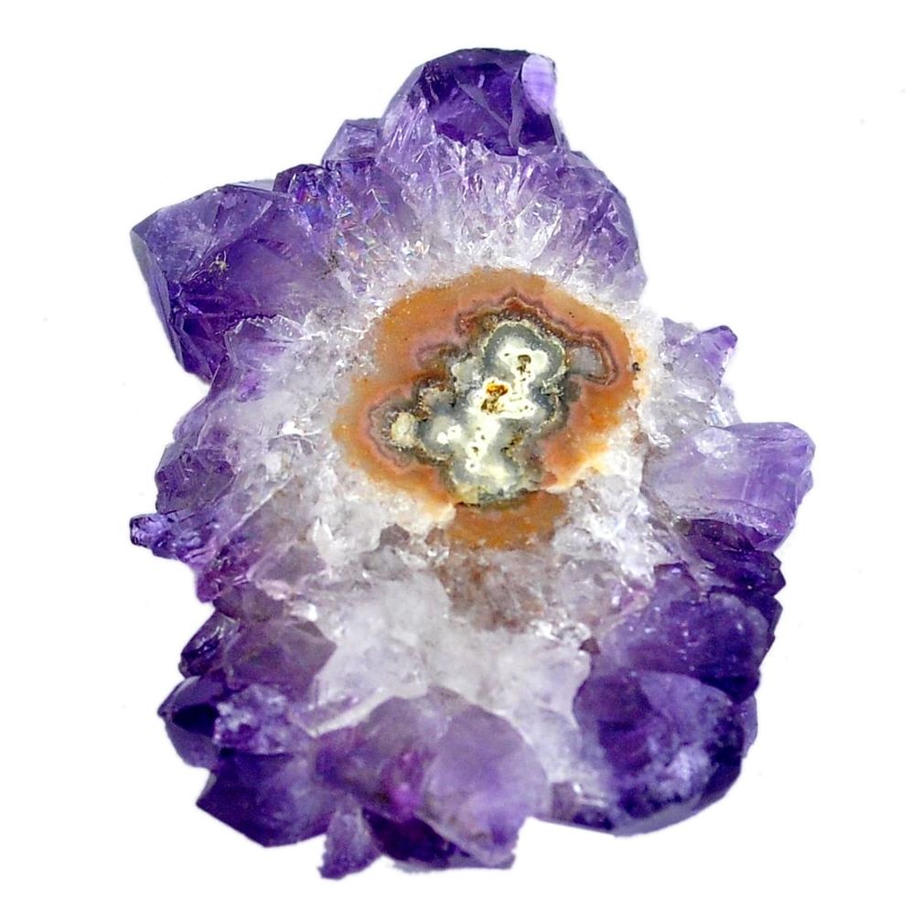 Natural 51.90cts amethyst flower stalactite purple 40x30 mm loose gemstone s4666