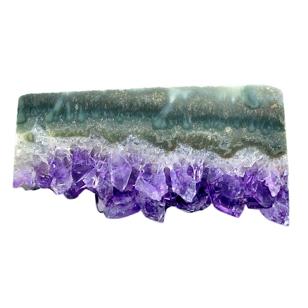 Natural 44.30ct amethyst cluster slice druzy purple 41x22mm loose gemstone s4671