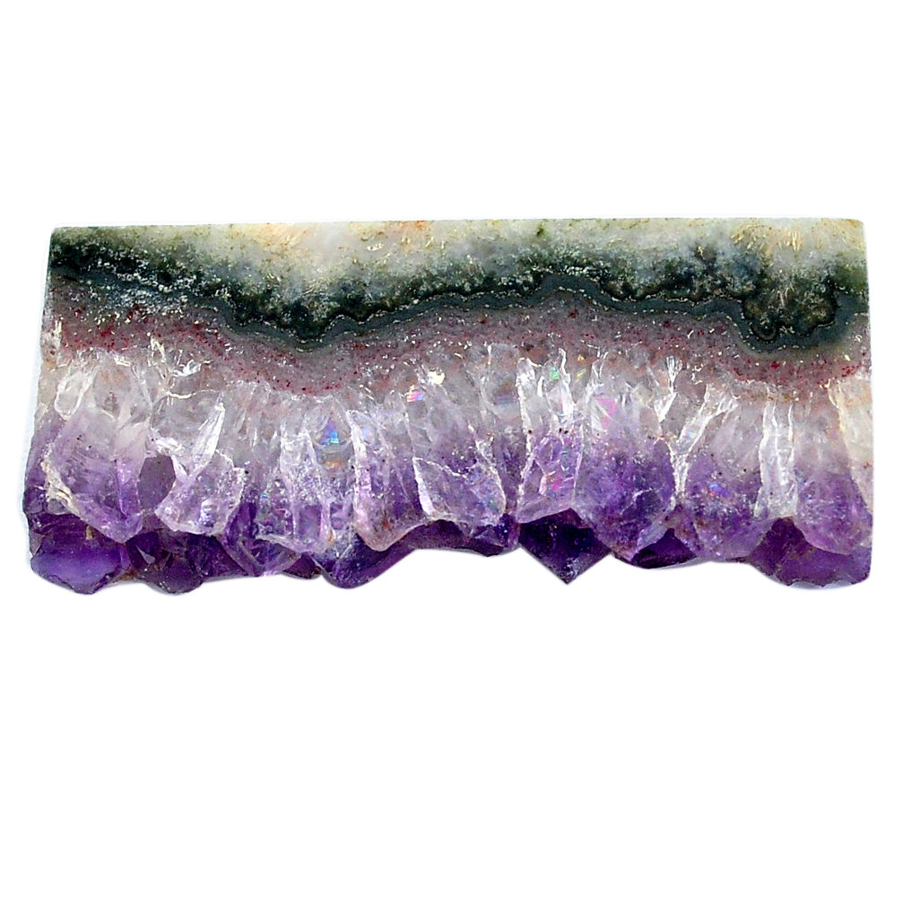 Natural 41.80ct amethyst cluster slice druzy purple 41x18mm loose gemstone s4678