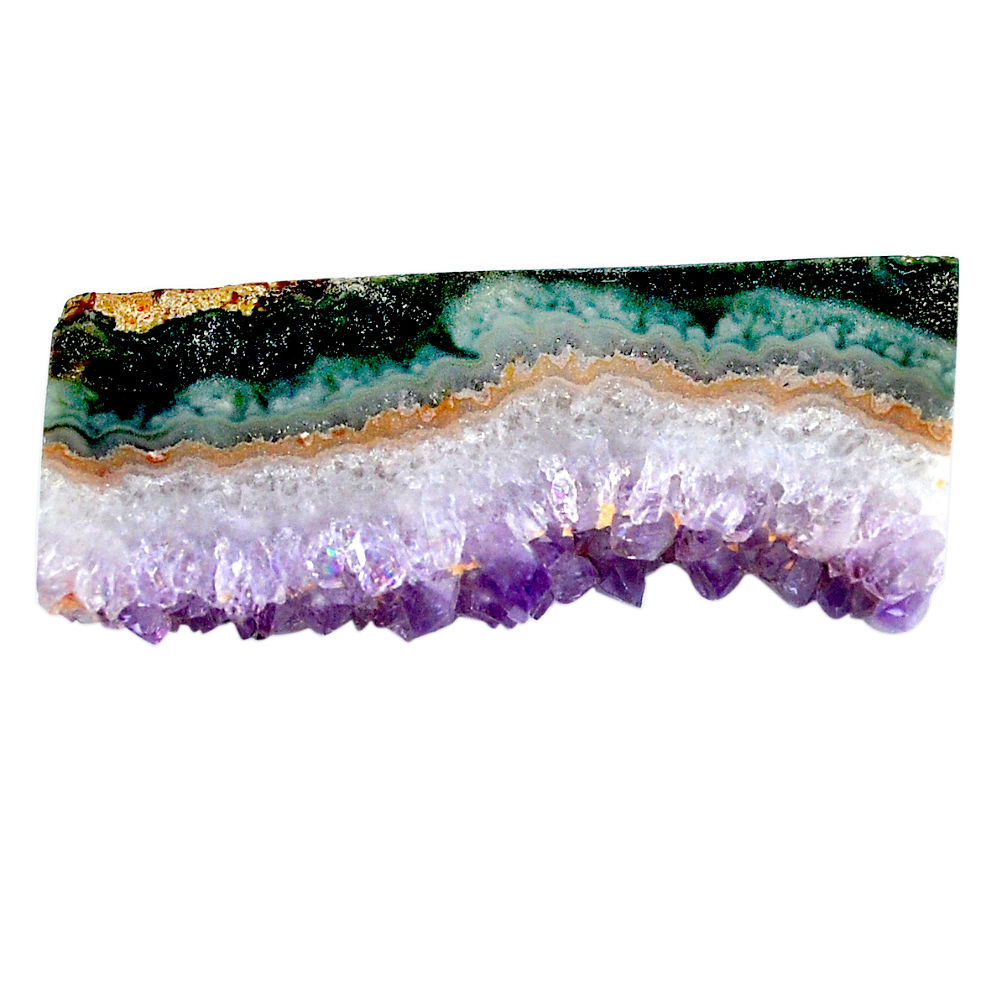 34.90cts amethyst cluster slice druzy purple 41x17mm loose gemstone s4679