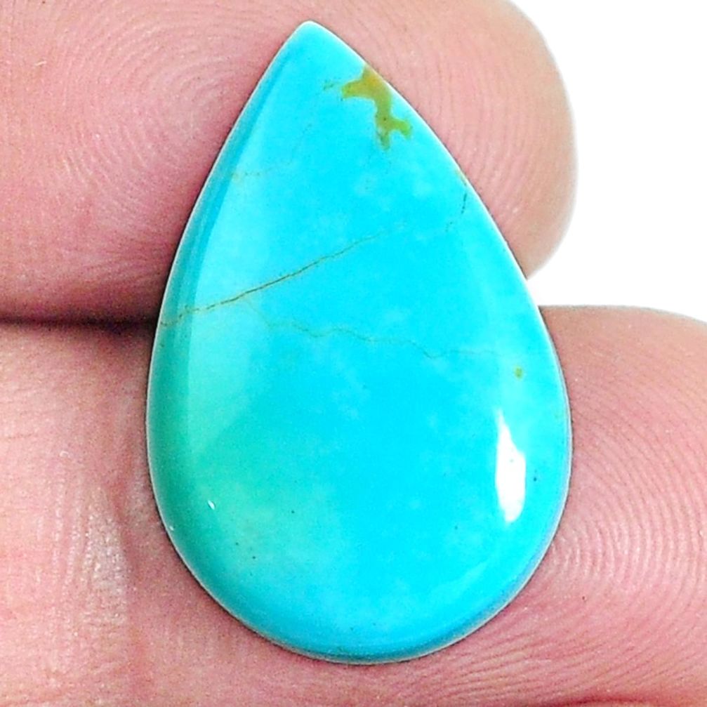 Natural 8.70cts kingman turquoise cabochon 22x14 mm pear loose gemstone s4709