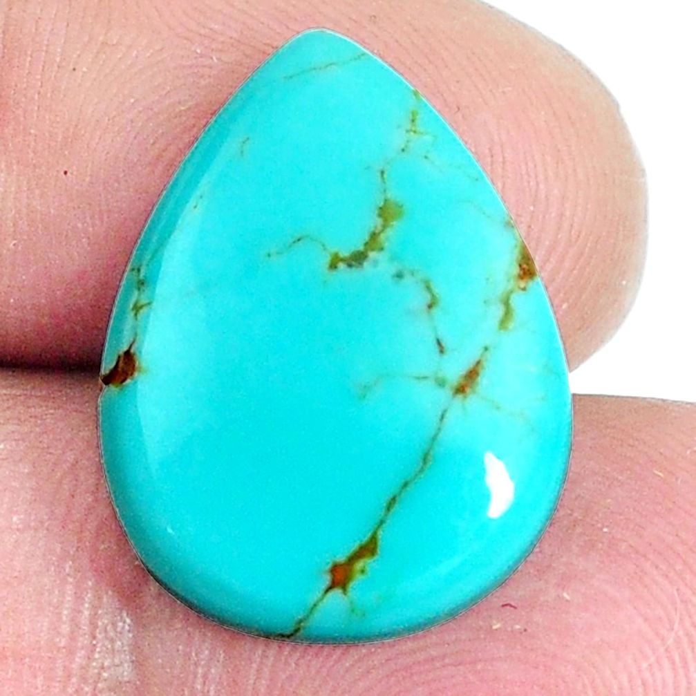 Natural 10.80cts kingman turquoise cabochon 20x15 mm pear loose gemstone s4710