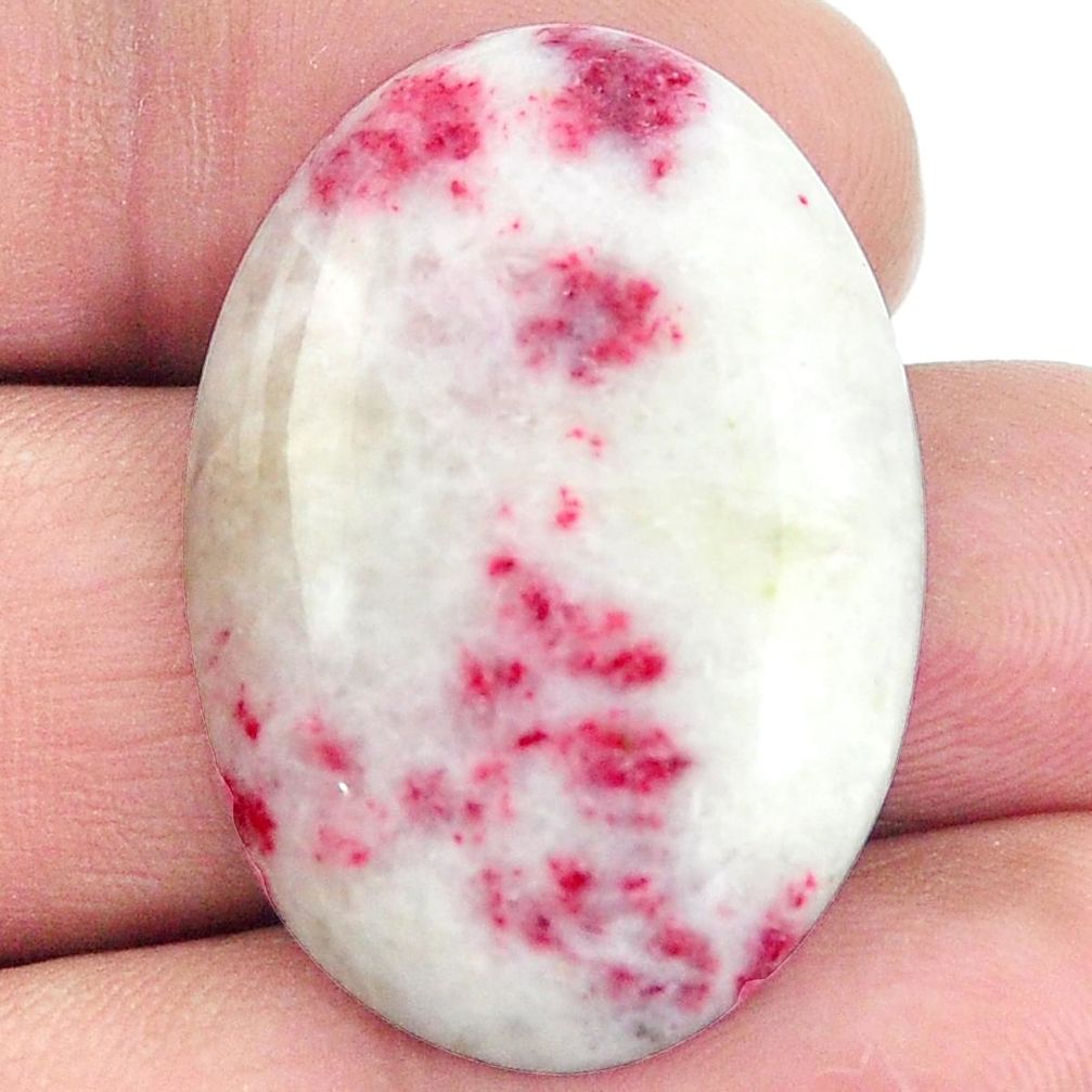 Natural 29.30cts cinnabar spanish red cabochon 32x22mm oval loose gemstone s4727