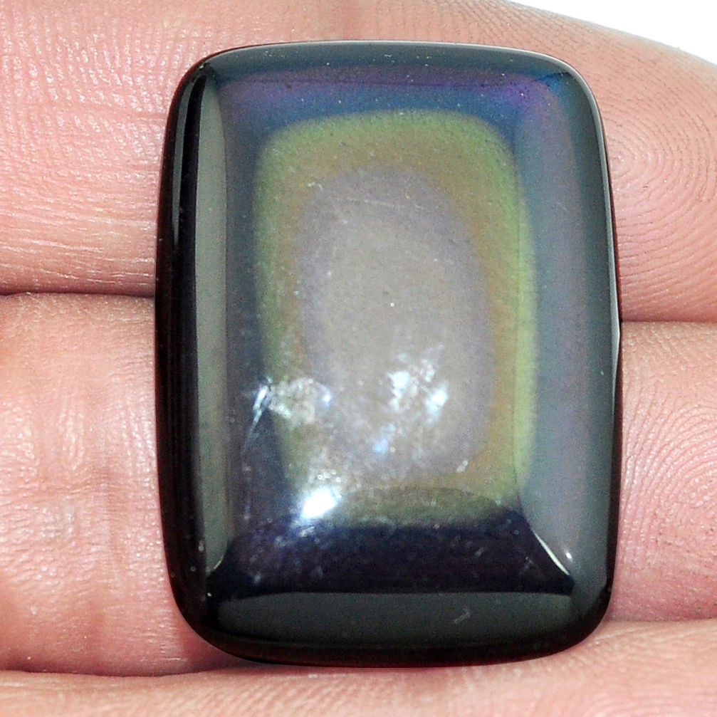 Natural 28.85cts obsidian eye rainbow 30x22 mm octagan loose gemstone s4792