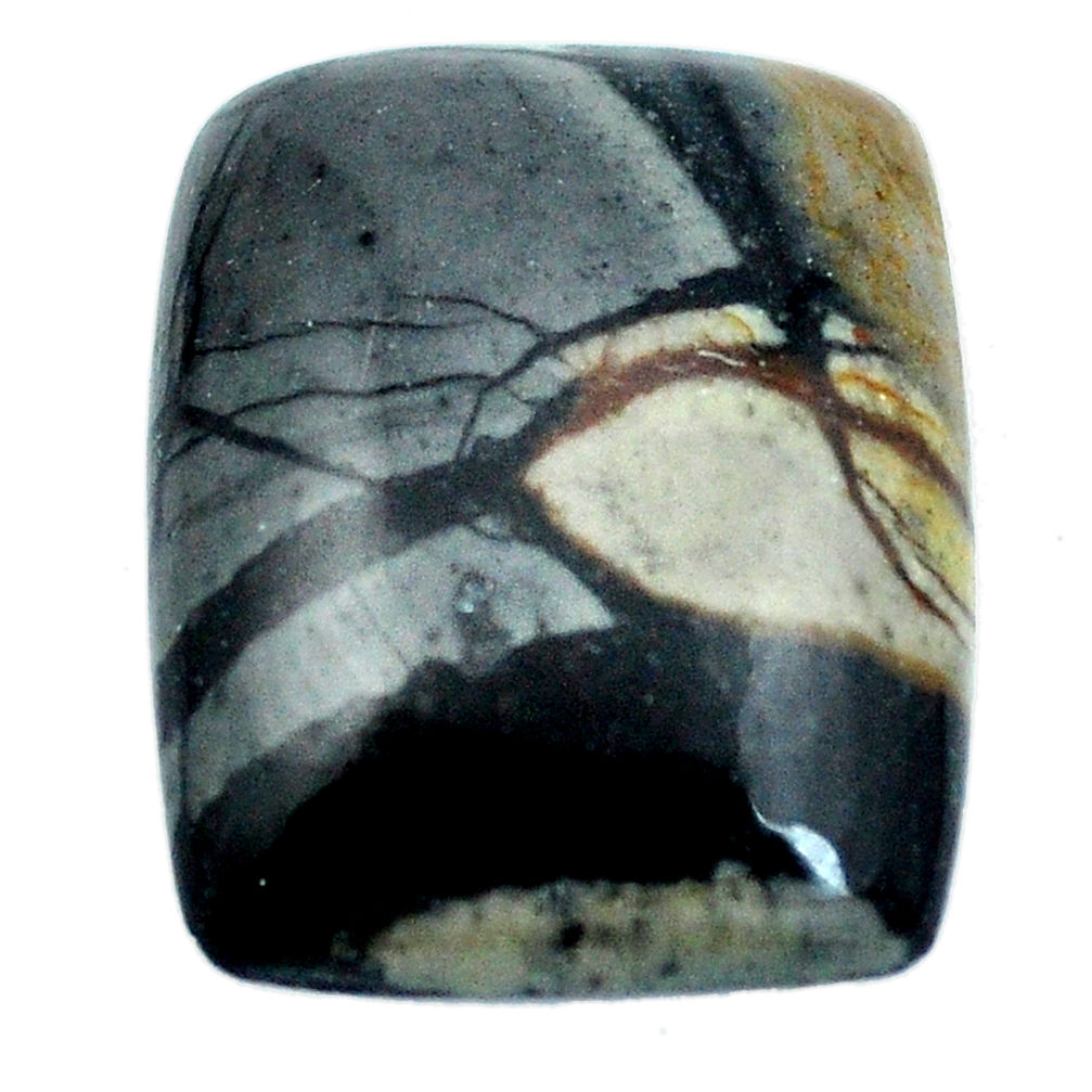 Natural 25.15cts picasso jasper black 24x19 mm octagan loose gemstone s4862