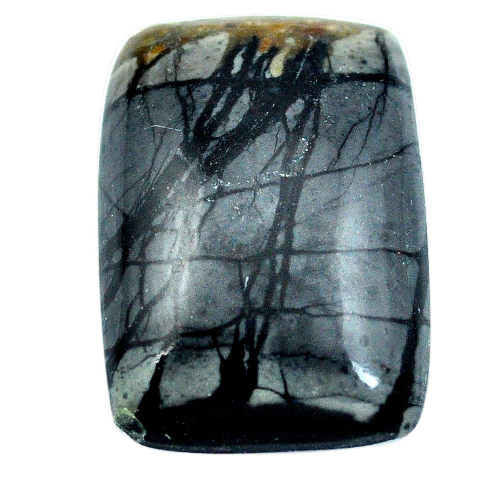 Natural 22.15cts picasso jasper black 24x18 mm octagan loose gemstone s4867