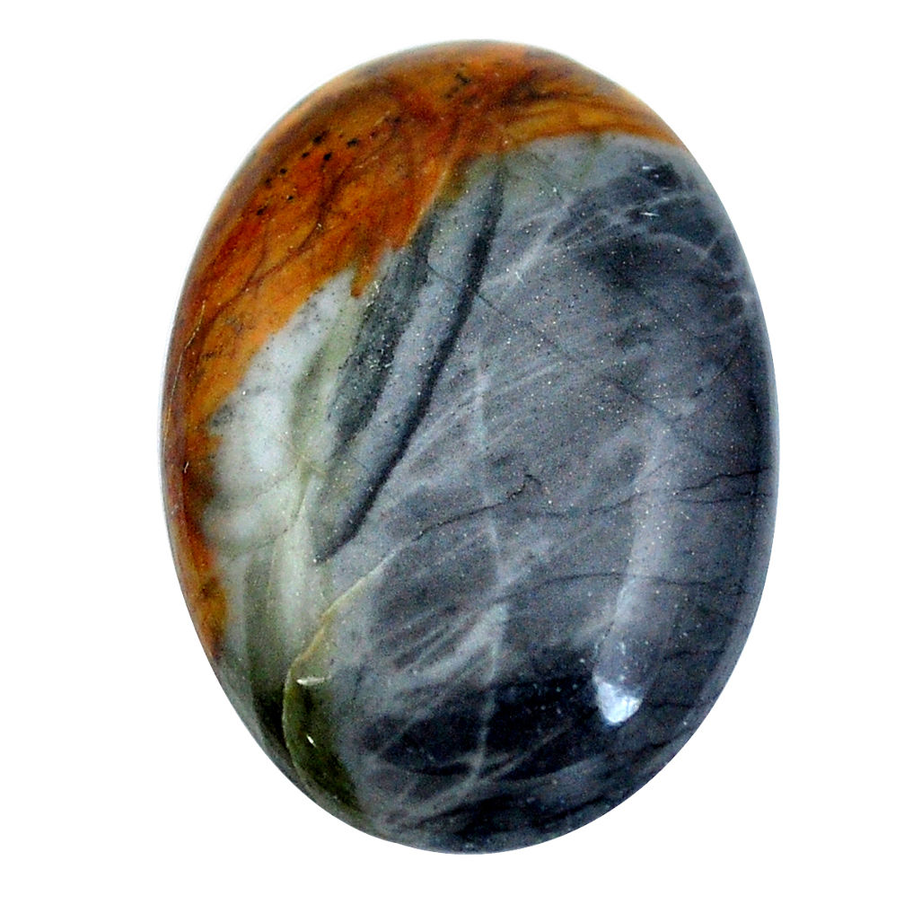Natural 17.35cts picasso jasper black cabochon 24x17mm oval loose gemstone s4877