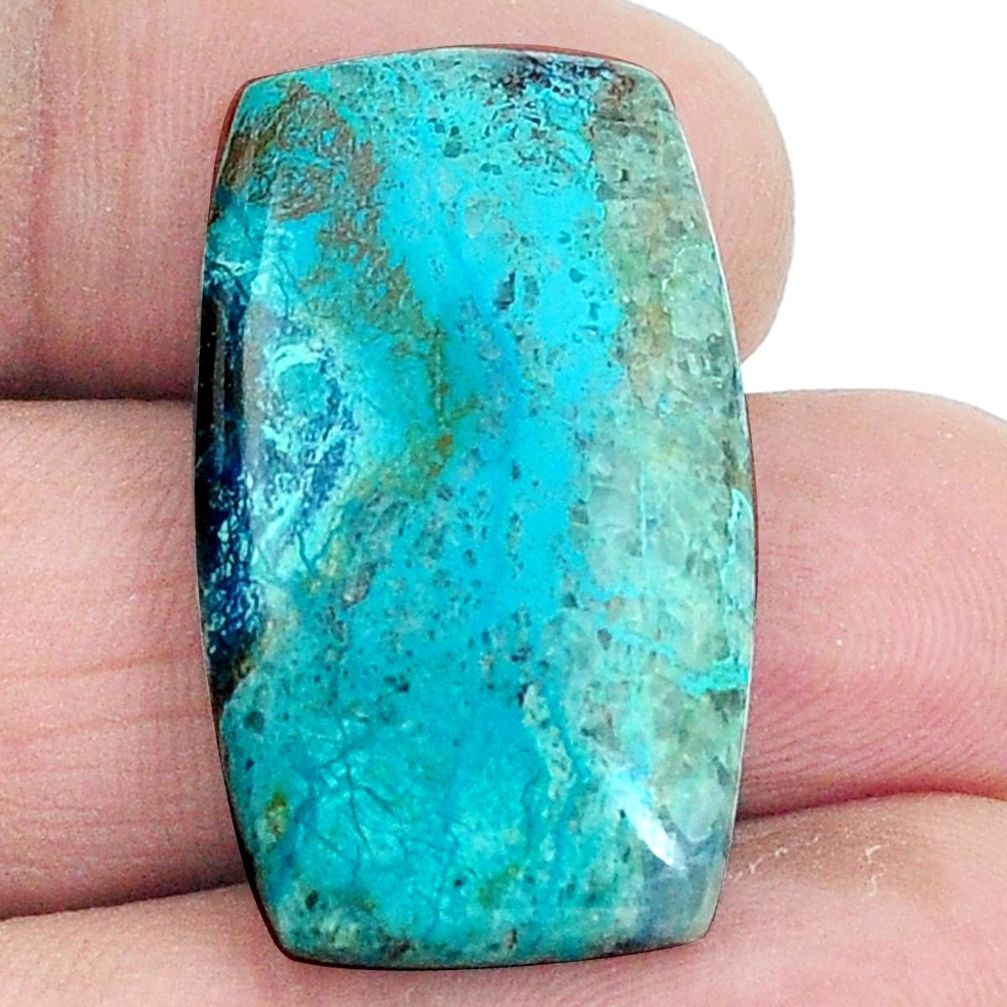 Natural 21.30cts shattuckite blue cabochon 29x17 mm octagan loose gemstone s4919