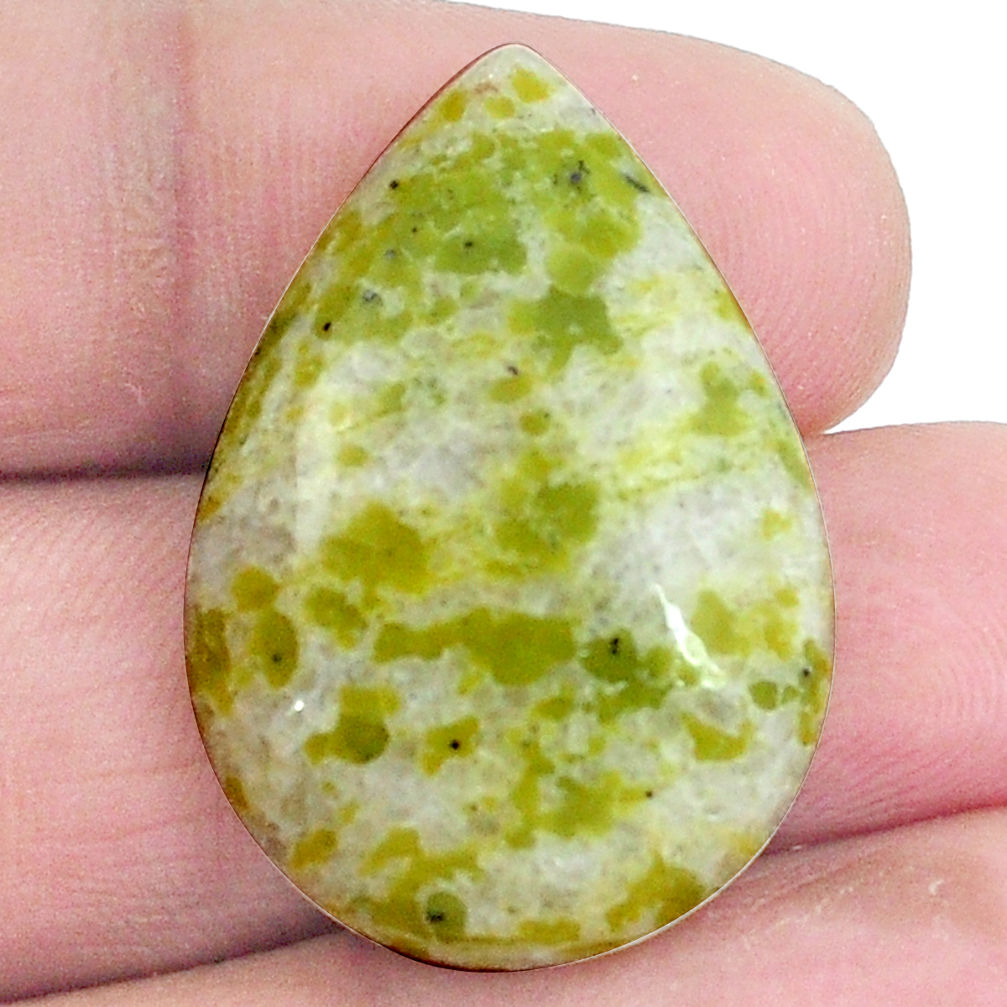 Natural 28.15cts lizardite (meditation stone) 29x20 mm pear loose gemstone s4931