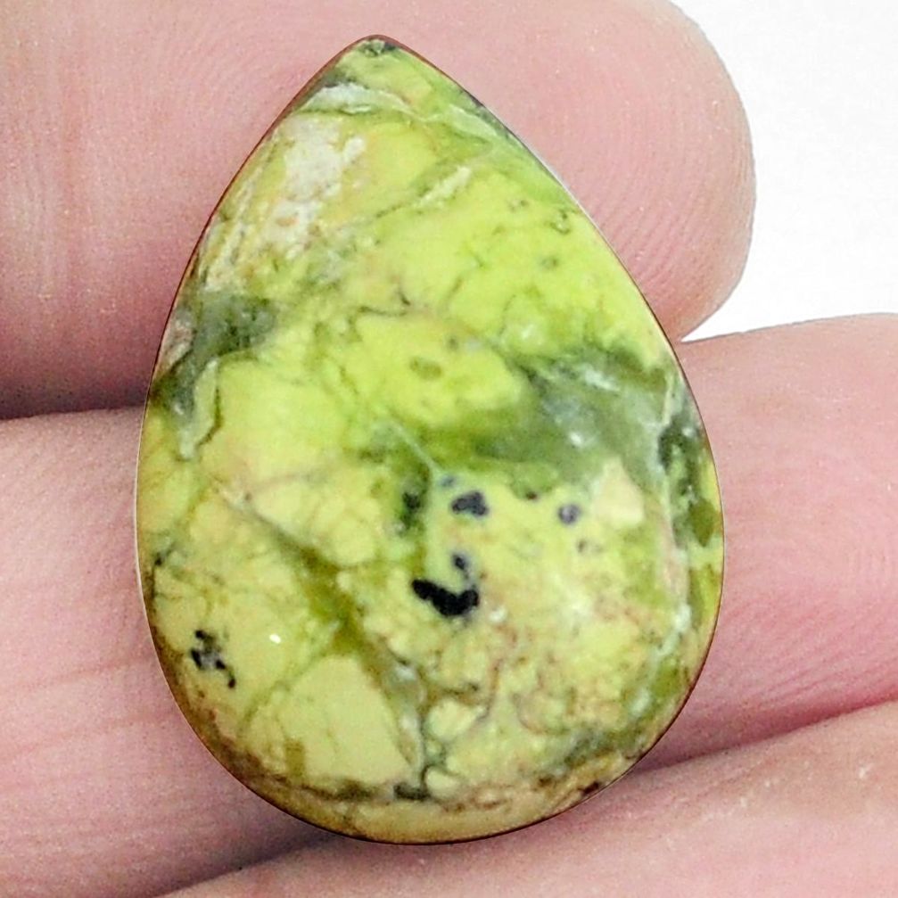 Natural 19.30cts lizardite (meditation stone) 25x18 mm pear loose gemstone s4934