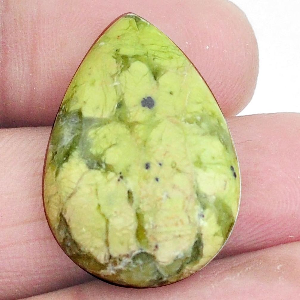 Natural 18.20cts lizardite (meditation stone) 25x18 mm pear loose gemstone s4935