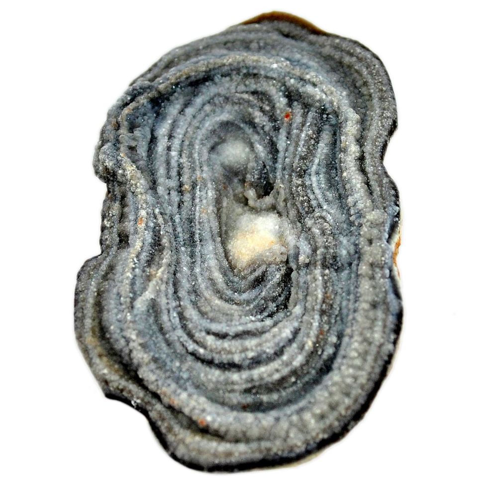 Natural desert druzy (chalcedony rose) grey 54x33 mm loose gemstone s5141