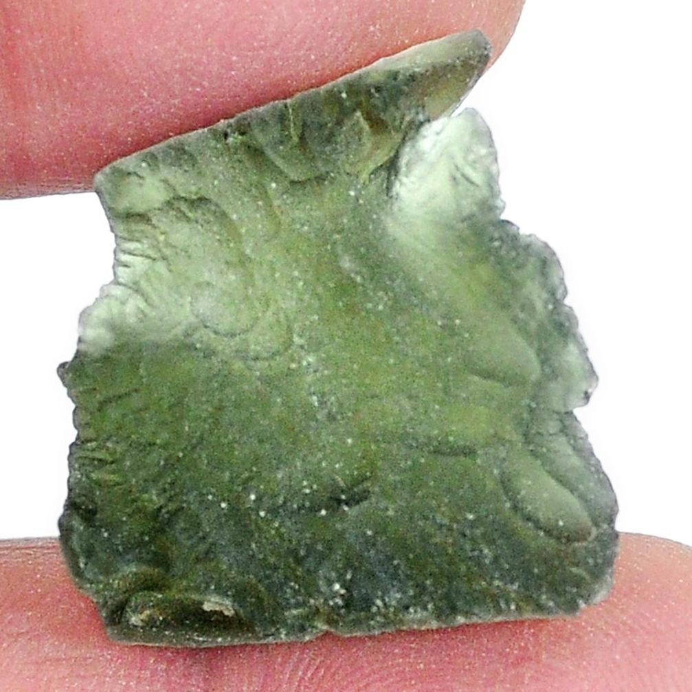 Natural moldavite (genuine czech) green rough 24x22 mm loose gemstone s5179