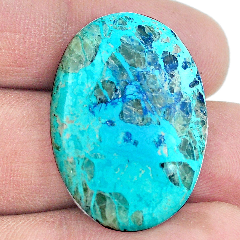 Natural 20.15cts shattuckite blue cabochon 30x21.5 mm oval loose gemstone s5233