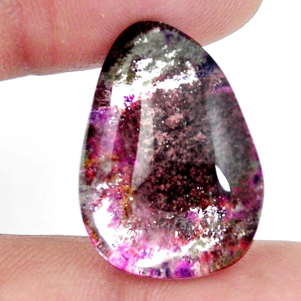 Natural 27.40cts scenic lodolite purple cabochon 24x17 mm loose gemstone s5253