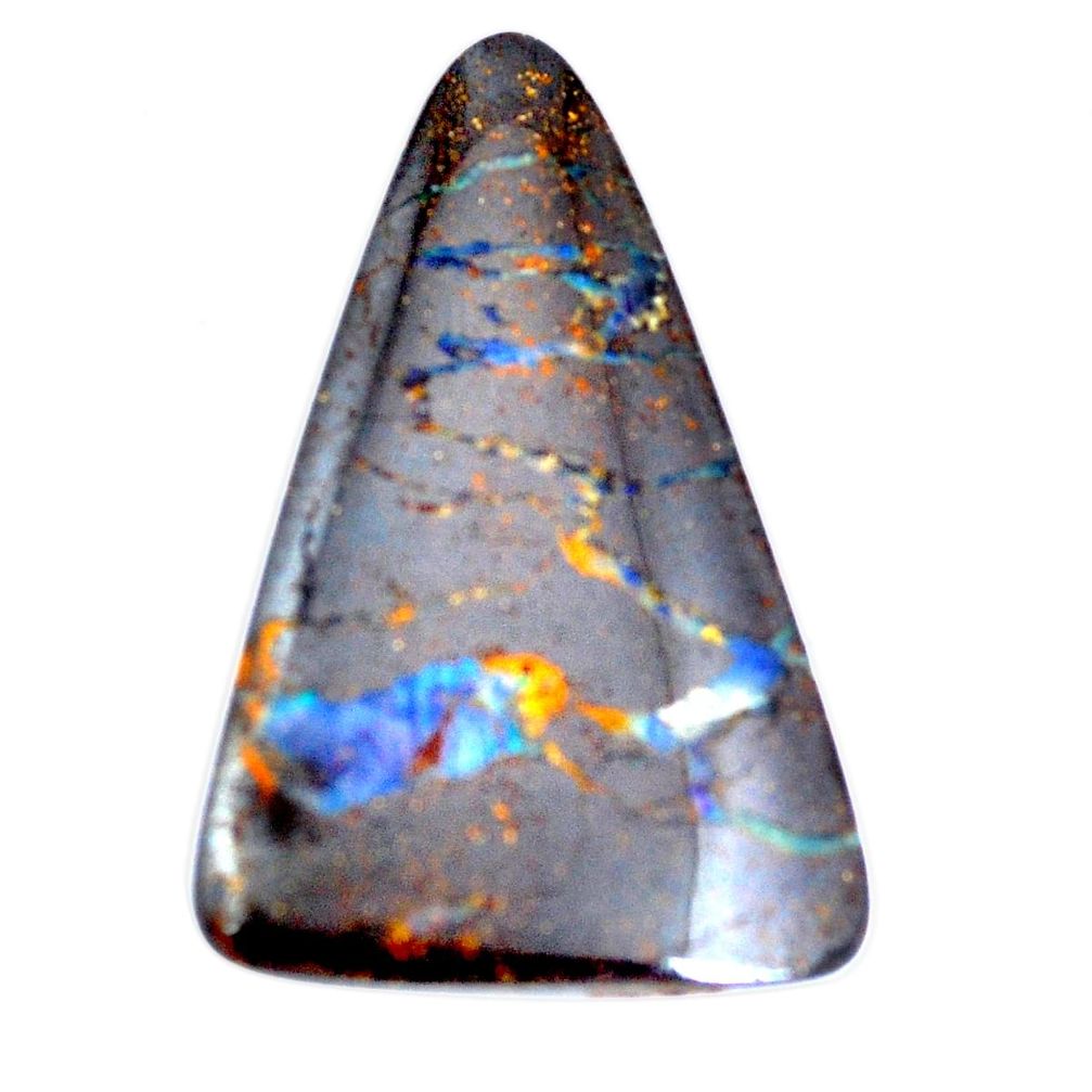 Natural 42.35cts boulder opal brown cabochon 40x26 mm pear loose gemstone s5354