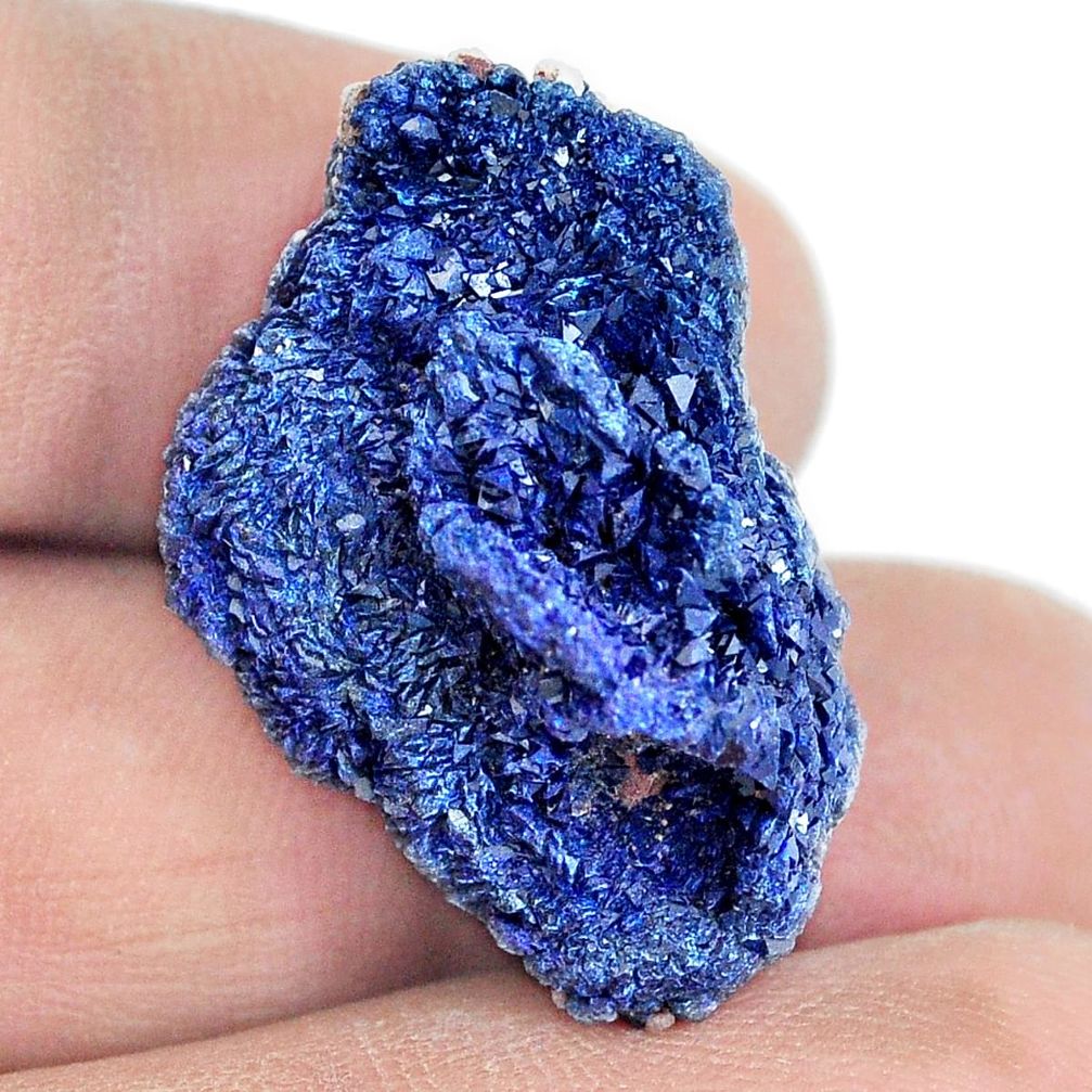 Natural 44.35cts azurite druzy blue rough 29x19mm loose gemstone s5408