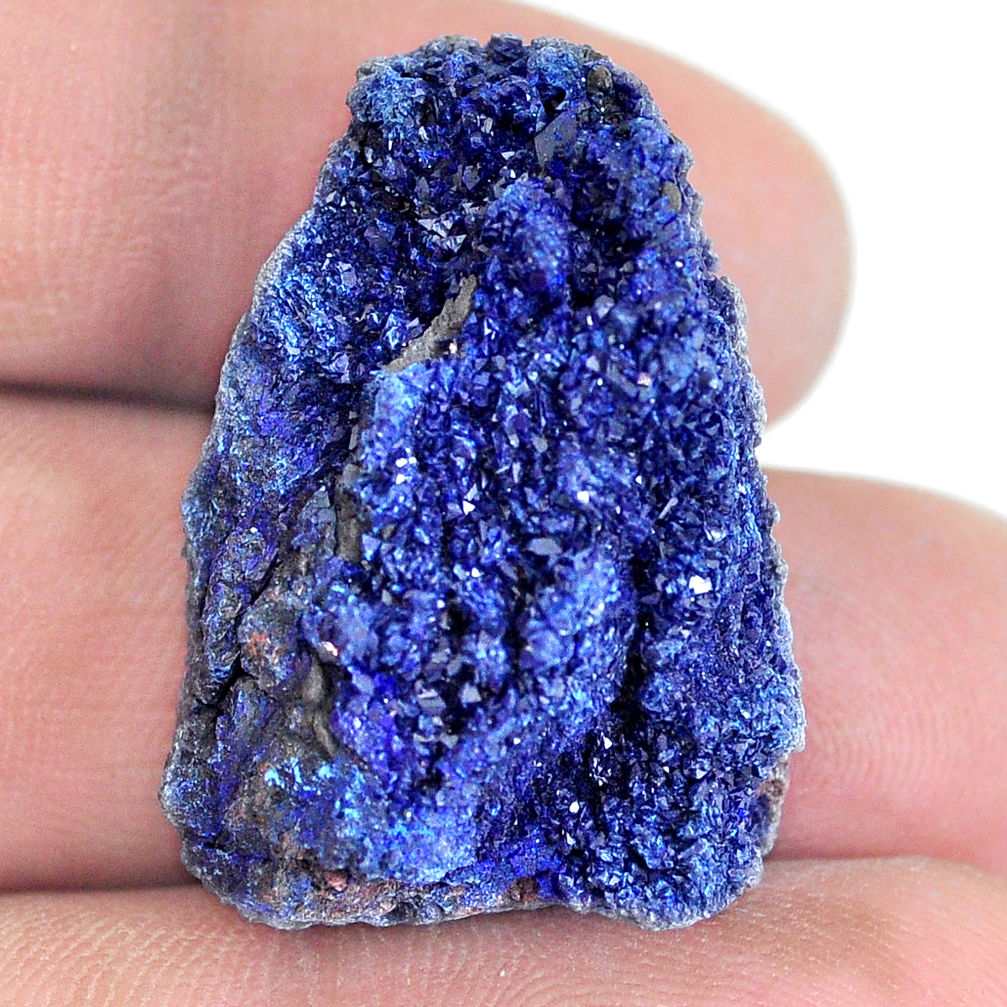 Natural 57.40cts azurite druzy blue rough 30x21 mm fancy loose gemstone s5418