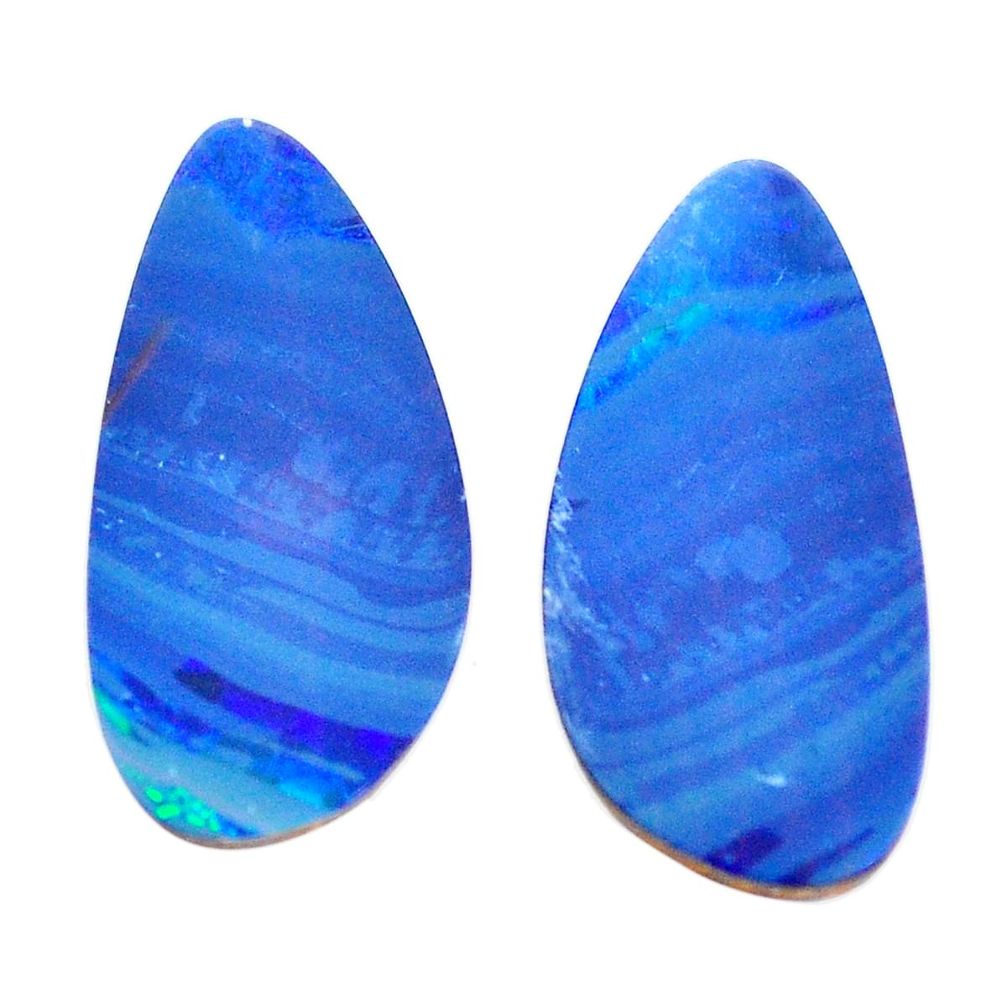 Natural 11.30cts doublet opal australian blue 24x11 mm loose gemstone s5428