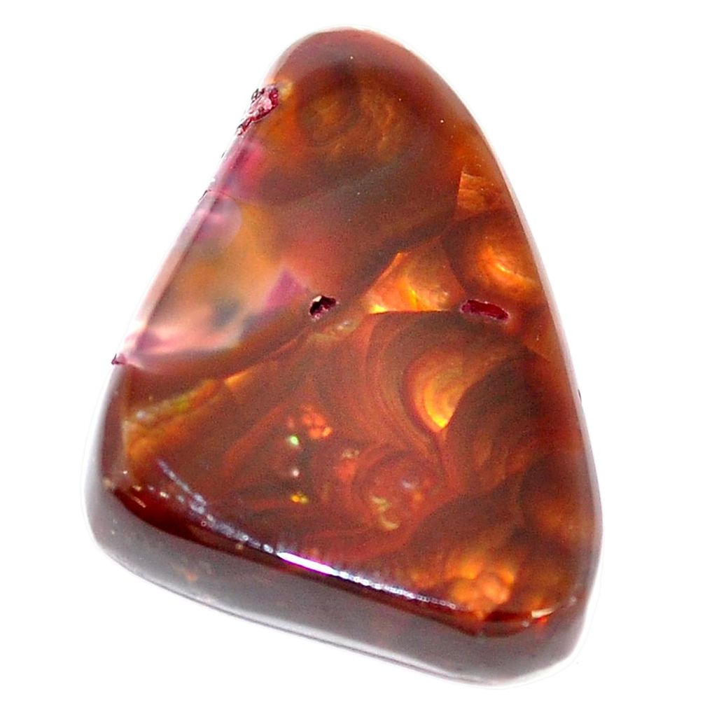 Natural 16.30cts mexican fire agate multi color 23x18 mm loose gemstone s5521