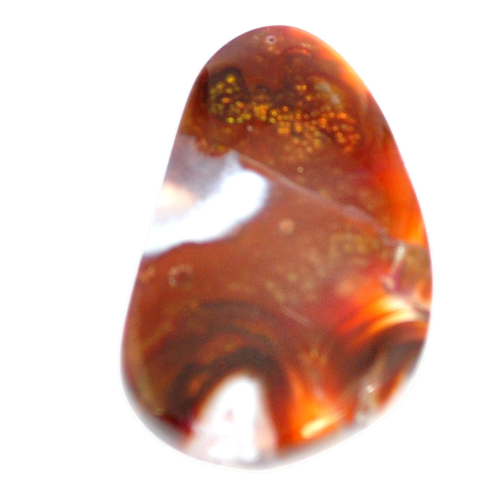 Natural 15.10cts mexican fire agate multi color 29x17 mm loose gemstone s5532