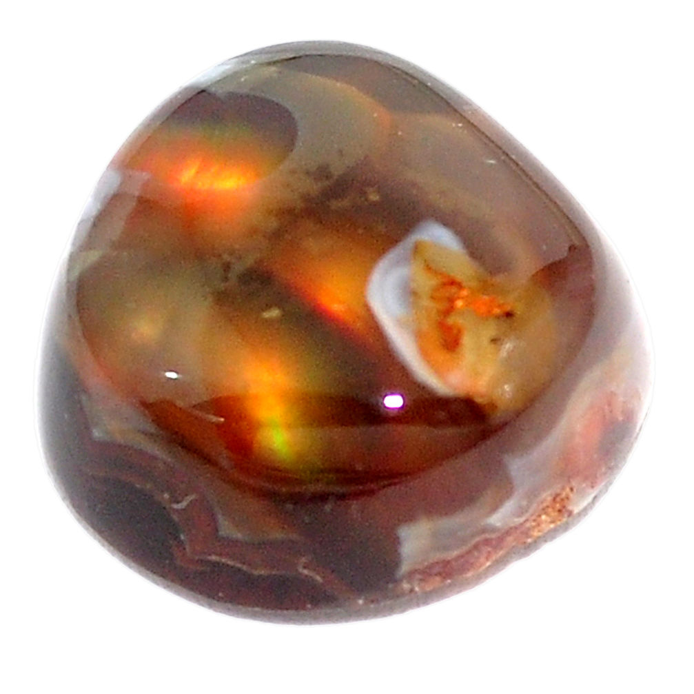 Natural 11.30cts mexican fire agate multi color 15x15 mm loose gemstone s5895