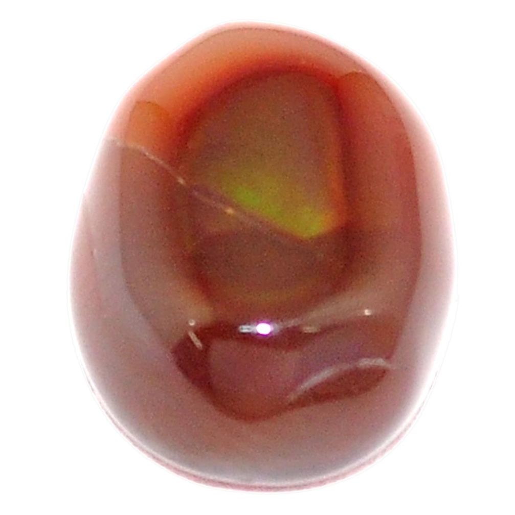 Natural 7.35cts mexican fire agate multi color 12.5x11 mm loose gemstone s5931