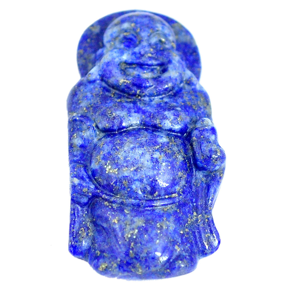 Natural 26.25cts lapis lazuli blue carving 33x17 mm buddha loose gemstone s6236