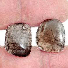 Natural 13.45cts agni manitite brown cabochon 16x14 mm loose gemstone pair s6321