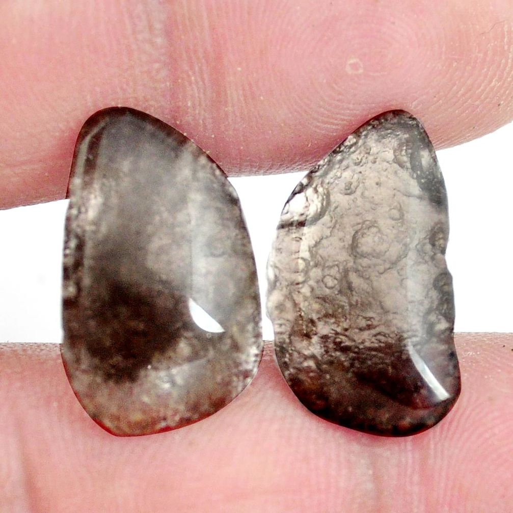 Natural 12.40cts agni manitite brown cabochon 20x12 mm loose gemstone pair s6322