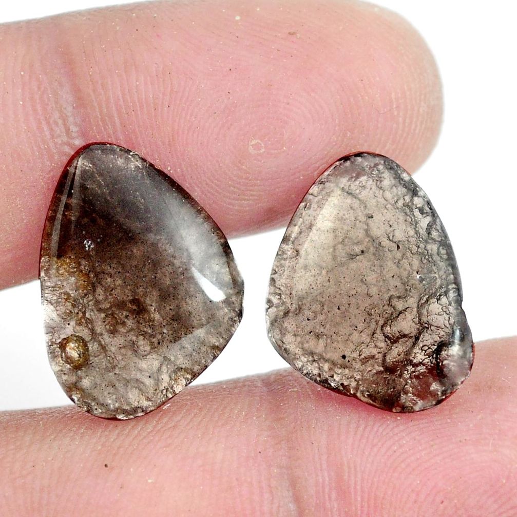 Natural 14.45cts agni manitite brown cabochon 18x14 mm loose gemstone pair s6324