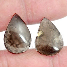 Natural 14.35cts agni manitite brown pair 19x13mm pear loose gemstone s6329