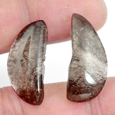 Natural 18.45cts agni manitite brown pair 31x26 mm loose gemstone s6331