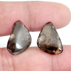 Natural 15.10cts agni manitite brown pair 19x12mm fancy loose gemstone s6337