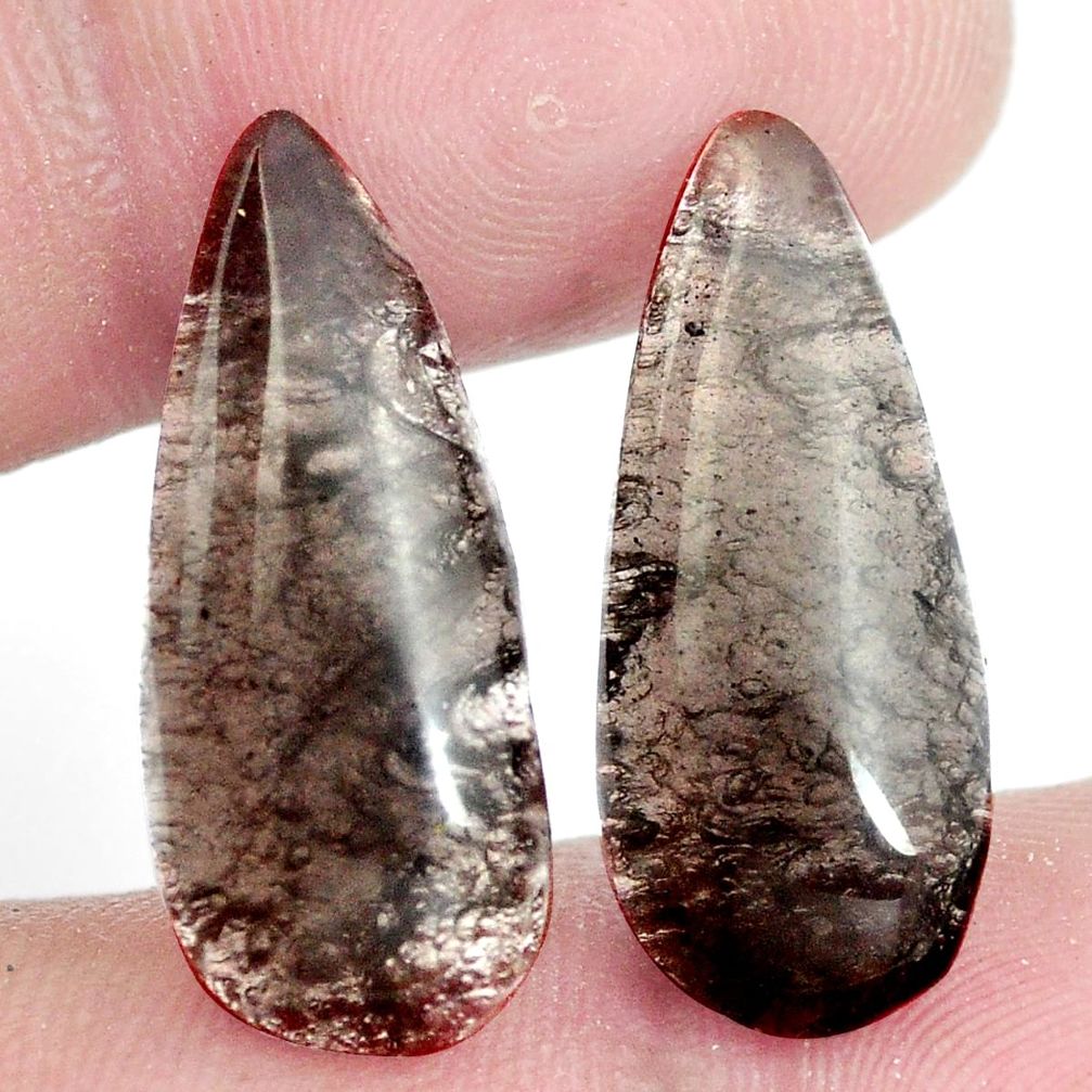 Natural 17.40cts agni manitite brown pair 25x10mm pear loose gemstone s6340