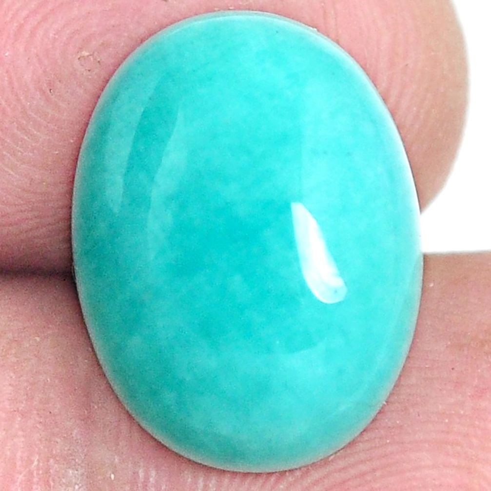 Natural 7.35cts peruvian amazonite green cabochon 16x12 mm loose gemstone s6575